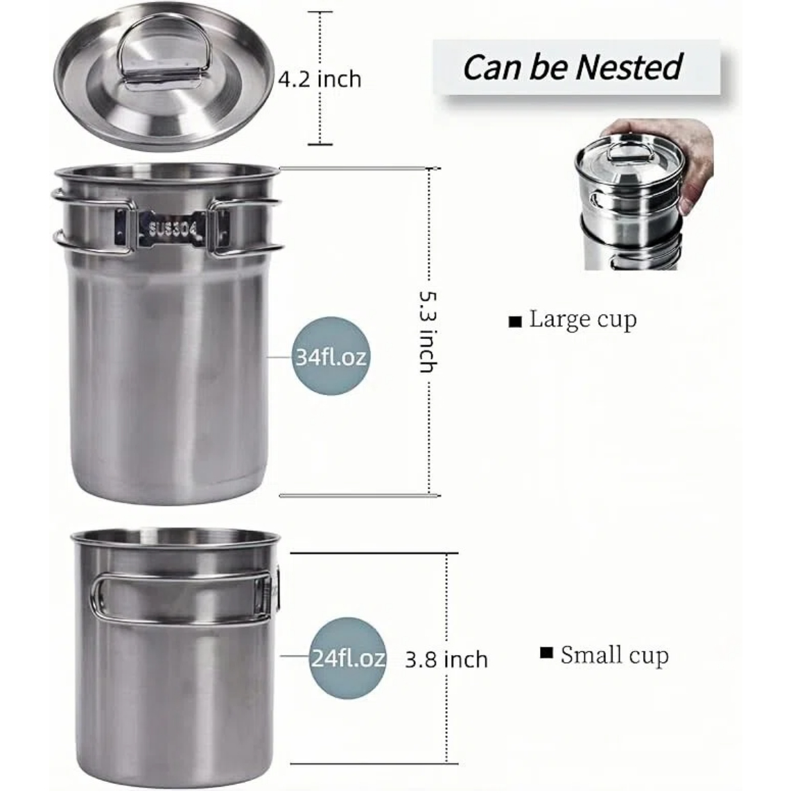 Складные походные кружки и чаш – обзор и цена Camping Cooking Pan Set